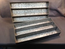 Lot de 2 anciens tiroirs en métal galvanisé meuble de métier rangement commerce