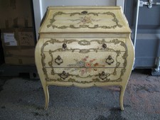 ANCIENNE COMMODE SECRETAIRE DE STYLE VENITIEN EN BOIS PEINT--A RESTAURER--