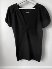 Pull NOIR Sinéquanone manche court Col V Taille 34 36