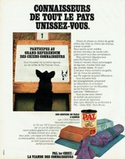 publicité Advertising 0121 1973  aliment chien Pal  Viande 1°choix jeu concours 