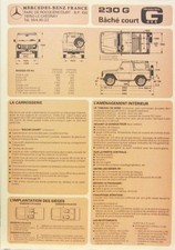 1981 MERCEDES 4X4 TOUT TERRAIN 230 G BACHE COURT  CATALOGUE 