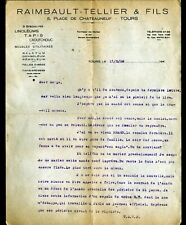 TOURS (37) LINOLEUMS TAPIS / MEUBLES "RAIMBAULT & TELLIER" en 1950