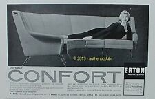 PUBLICITE ERTON FAUTEUIL RELAX CANAPE SALON DE 1961 FRENCH AD ADVERT PUB VINTAGE