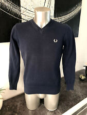 joli pull homme en coton bleu marine FRED PERRY taille S excellent état