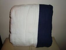 Williams Sonoma Home Chambers Washed-Linen Border Duvet F/Q  NAVY  NEW