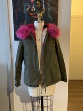 Belle Vere Women’s Faux Fur Lining Military Jacket Parka Army Coat With Hood S