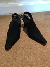 Enfiler Sangle Élastique Chaussures Russell & Bromley Donald J Pliner en Daim Noir & Lycra