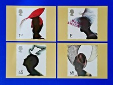 Ensemble De 4 Phq Tampon Cartes Postales Ensemble No.232 Mode Chapeaux 2001 MG8