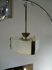 Lustre  suspension Arlus   VERRE ET METAL DORE  50's