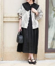 Blouse lin brodée retro Mori ancien shabby chic vintage boheme grande taille