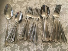 Pfaltzgraff Stainless Greenwich Pattern Lot 6 Dinner Forks 15 Salad Serving +