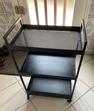 Desserte a roulettes Rangement , Noir / Acier 50.5x30x83 cm