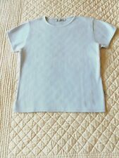 TEE SHIRT BLANC BLEU 100% COTON BLEU CIEL T. 3
