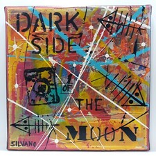 Tableau Acrylique SILVANO 20x20cm DARK SIDE OF THE MOON 2019 Chassis toile coton