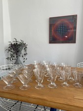Service 24 Verres Cristal Art Deco / Vintage Design Moderniste TBE