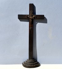 Ancien crucifix en bois et Christ en bronze 19e siècle