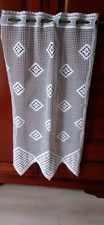 6 Rideaux Brise Bise Macramé blanc Tbe Années 80 haut 90cm largeur 60 cm