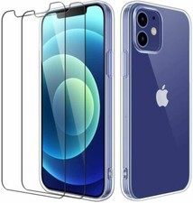 Coque Housse + 2 Vitre Verre Trempé iPhone 14 13 Pro Max/12/Mini 11 X XR 8/7/6