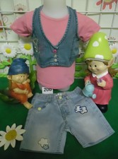 vêtements fille 18 mois,short jean LULU CASTAGNETTE,t-shirt DPAM,gilet