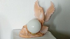 LAMPE D'AMBIANCE A POSER EN CERAMIQUE TERRE CUITE OPALINE OISEAU EN PLEIN VOL*