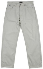 Hugo Boss Homme Jean Jeans Droit Gris Clair Coton Bouton Poche Taille 35/36