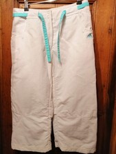 Pantacourt crème/blanc et turquoise, Adidas, T36