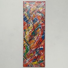 Tableau Acrylique SILVANO 90x30 cm POLLOCK 7 2022 Châssis bois Art Abstrait