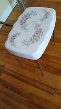 Tabouret GILAC vintage à FLEURS 
