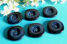 229C SUPERBES BOUTONS VINTAGE " NAVY "  BLEU MARINE LOT 6 BOUTONS ÉPOQUE 1960/70