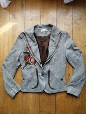 Veste Femme En Laine Jaune Rouge Taille S EXCELLENT État