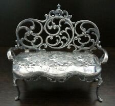 Beautiful Vintage German KUEHN Sterling Silver Miniature Bench / Couch