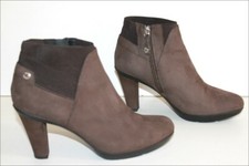 GEOX Respira Boots à Talons Velours Marron Talons Hauts T 37 TTBE