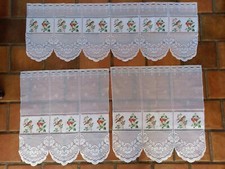 3 pièces Brise-vue Voilage Rideaux motifs oiseaux 