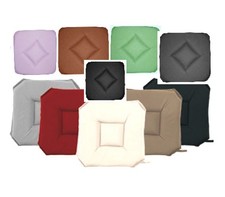 Galette Dessus de chaise Uni avec Rabats Coloris au choix