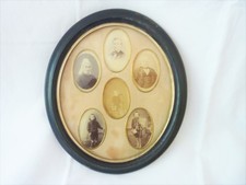 CADRE PHOTOS  NAPOLEON III 6 PORTRAITS ANTIQUE PHOTO FRAME CORNICE TABLEAU 19ème