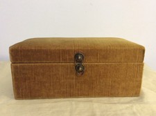 Charmante Boîte à gants- Velours côtelé- Jaune moutarde- Année 50/60