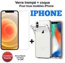 Coque iPhone 14 13 11 12 Pro max mini SE XS Max XR 8 7 6+Protection verre trempé