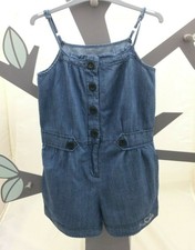 Pick Ouic combishort à brides bleu façon jean coeur en strass rose fille 4  ans