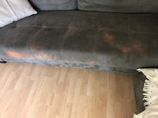 Canapé convertible avec repose pied et coussins L:2.05 P.95