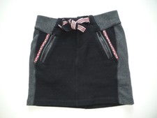 CATIMINI JUPE EN MOLLETON NOIR ET GRIS LISÉRÉS ROUGES 6 ANS
