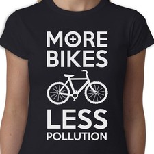 Plus Vélos Moins Pollution T-Shirt Exercice Pollution Cyclisme Vélo Bicyclette
