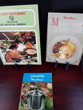 3  livres de recettes de cuisine divers, micro ondes, cocotte, Weight watchers 
