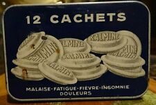 Boite Fer Médicament Kalmine 12 cachets / Vintage French TinBox 50's
