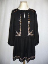 DEBY DEBO ROBE TUNIQUE NOIR BRODÉE T M 38 40  COMME NEUVE
