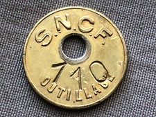 SNCF : jeton d'outillage d'ouvrier de la SNCF - 1942 gare de Vierzon