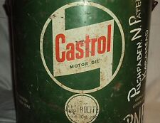 Vintage Boite Litho Tonneau Castrol Moteur Huile Avec Bouchon London Et New York