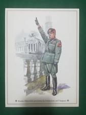 Benito Mussolini Proclamation Le Fondation L'Empire, Vieille Impression 21x28