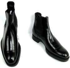 PRADA Bottines chelsea cuir noir glacé 36.5 italien = 37 français EXCELLENT ETAT