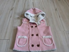Crazy 8 Pink Vest Coat Jacket Fall Lined Faux Fur 2-3 yrs old