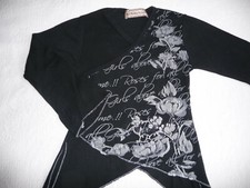 T-SHIRT ESPRIT CACHE COEUR NOIR IMPRIME GRIS PAILLETE TAILLE 4 ans 